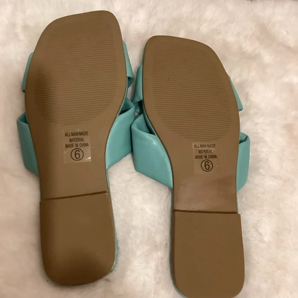 Soda Women's Teal Slide Sandals - Picture 3 of 3